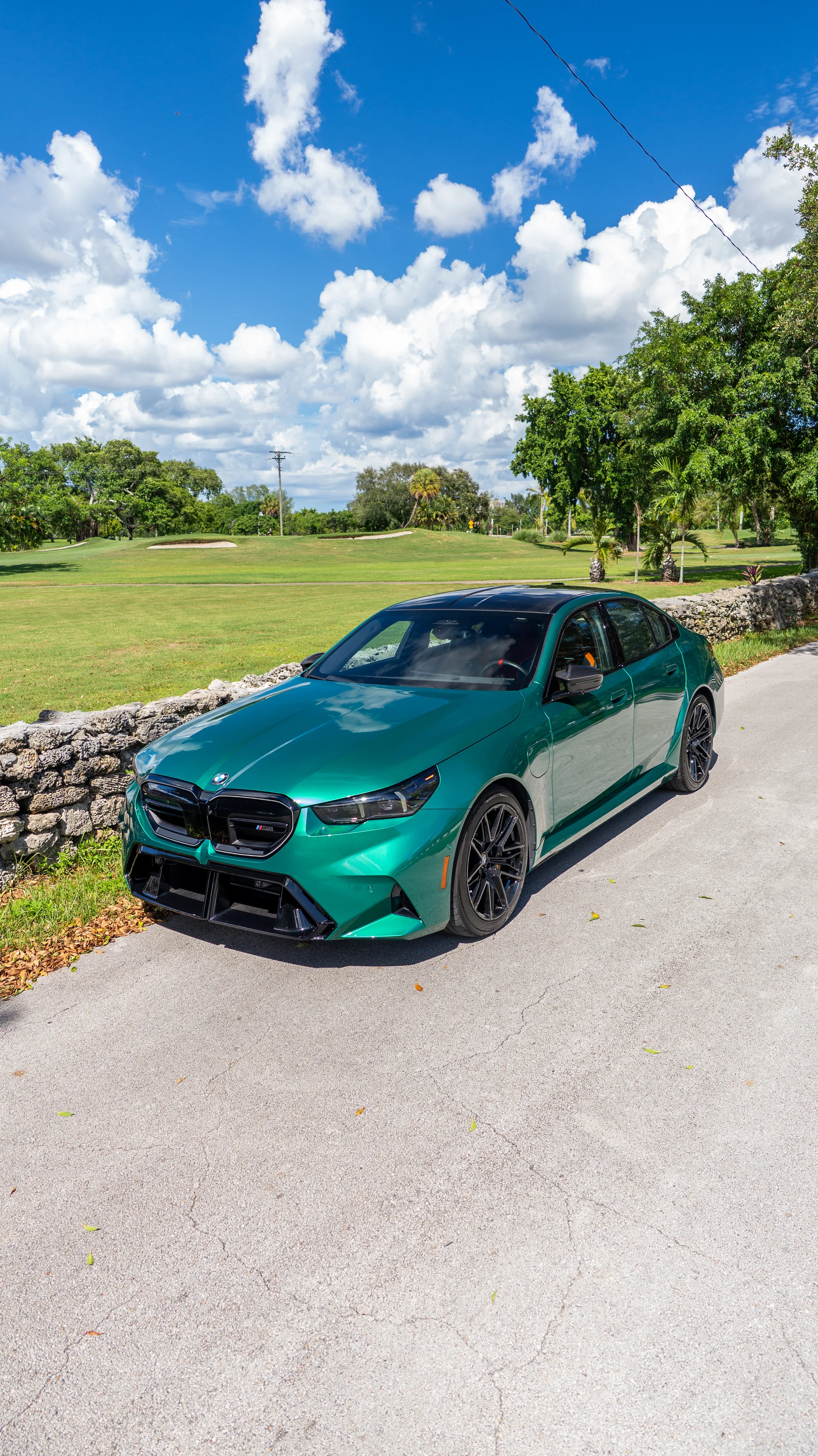BMW M5 rental — exterior front three-quarter view