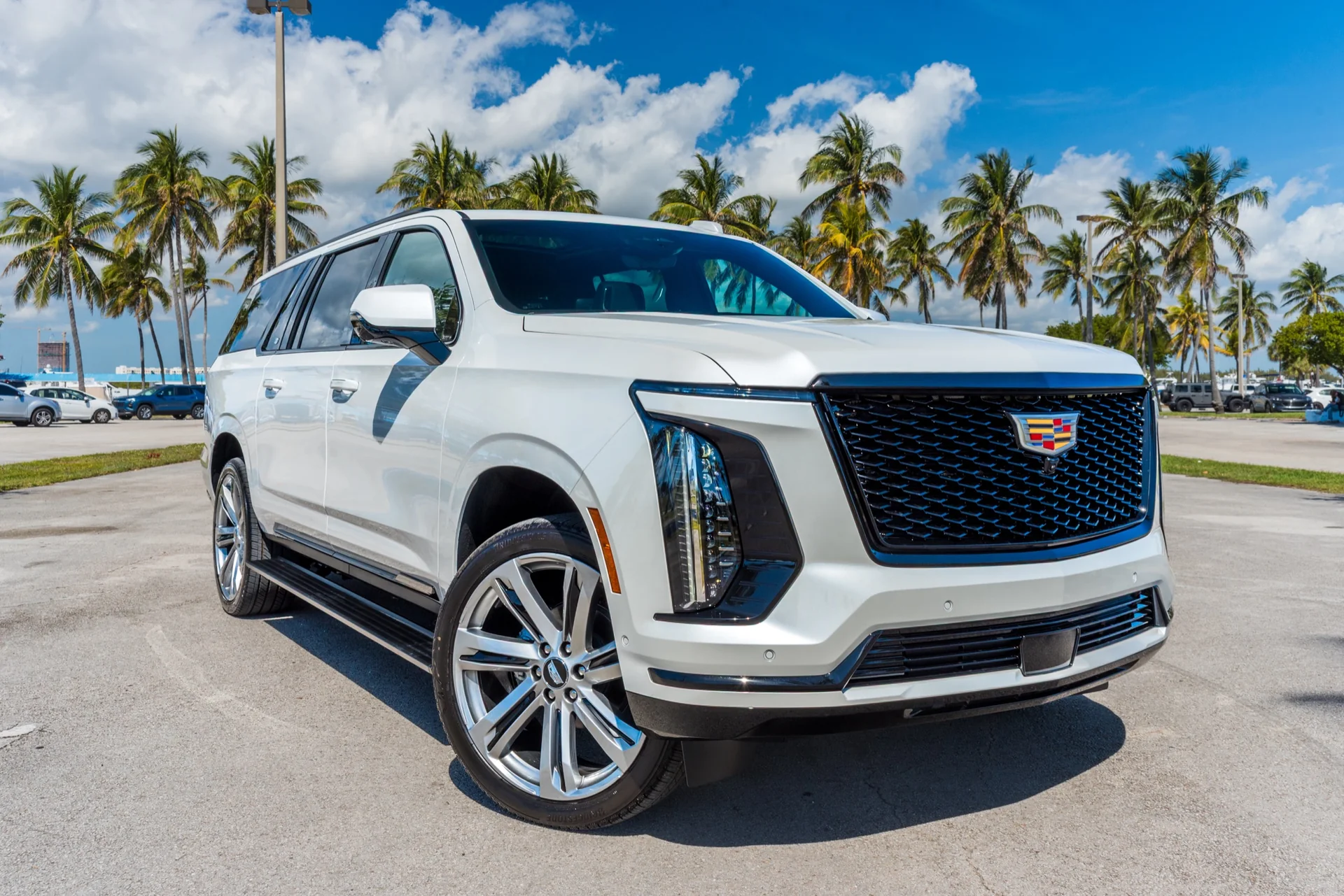Cadillac Escalade rental — exterior front three-quarter view