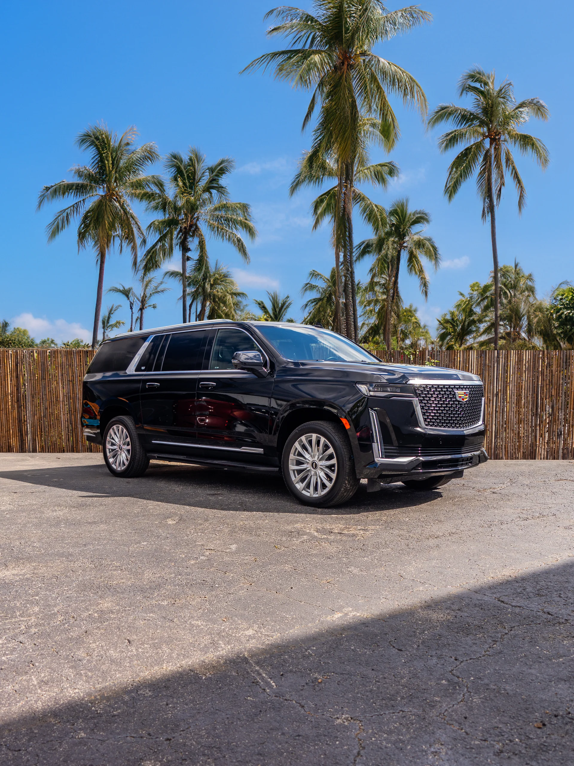 Cadillac Escalade rental — exterior front three-quarter view