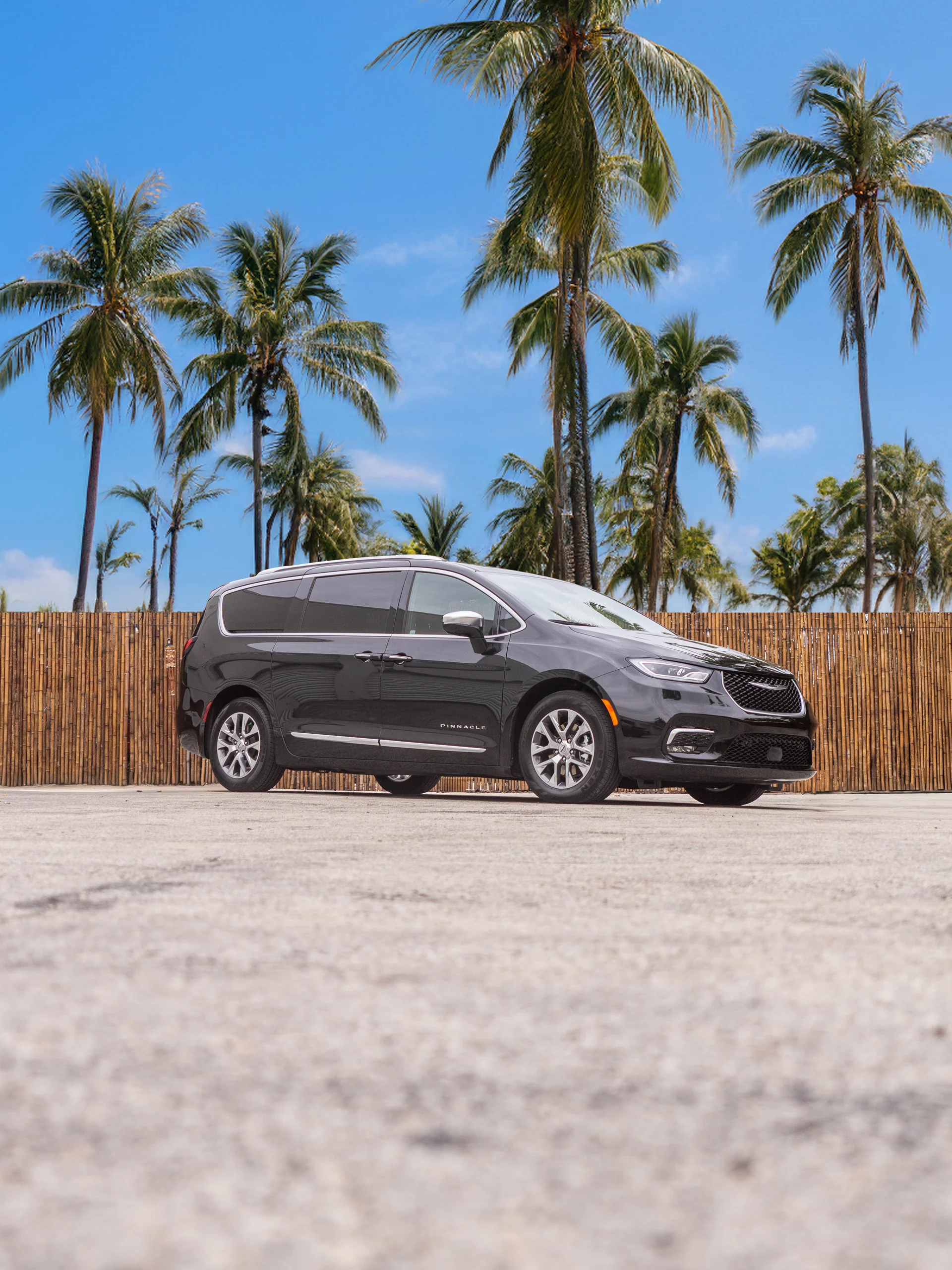Chrysler Pacifica Pinnacle rental — exterior front three-quarter view