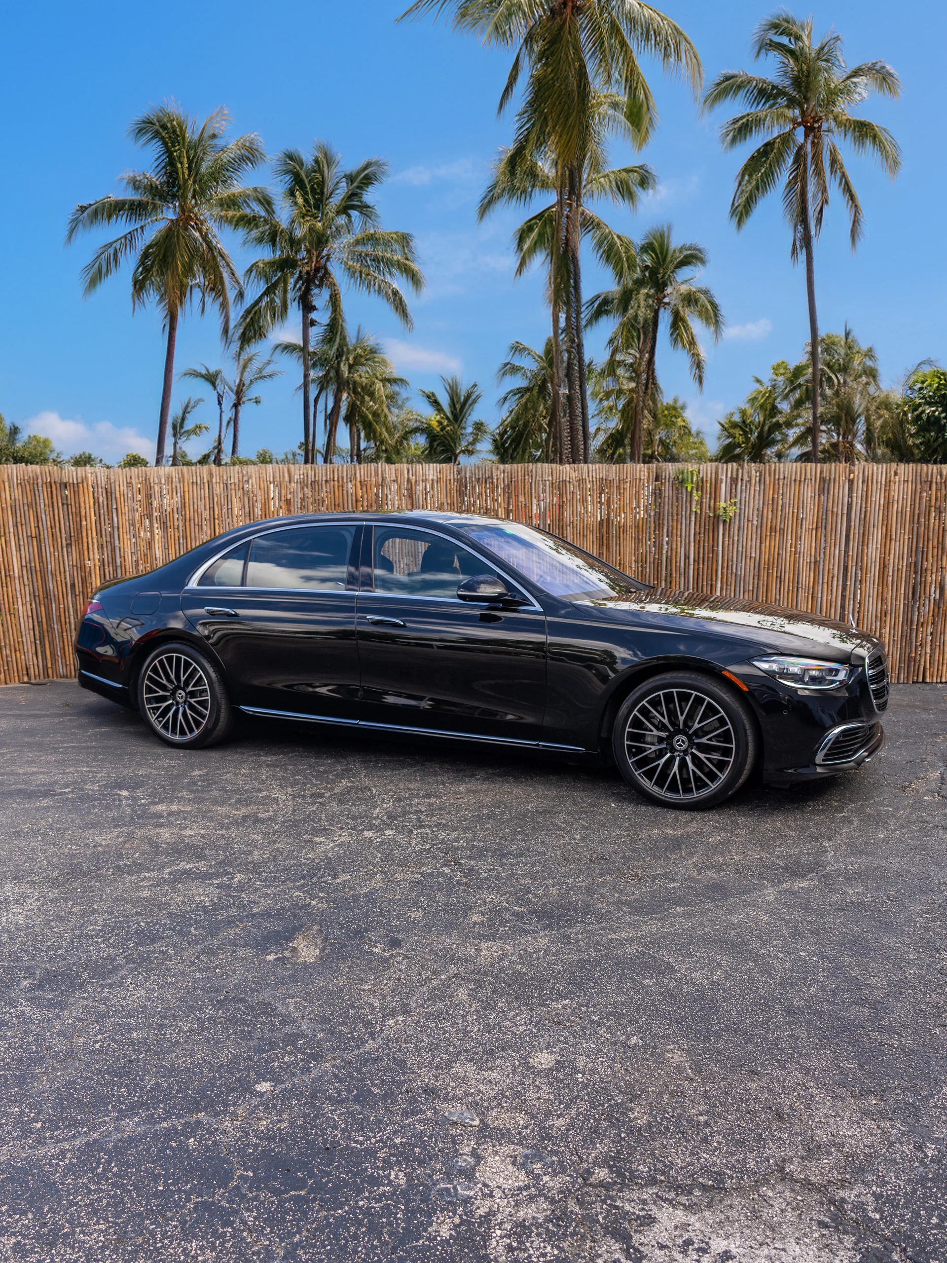 Mercedes-Benz S 580 rental — exterior front three-quarter view