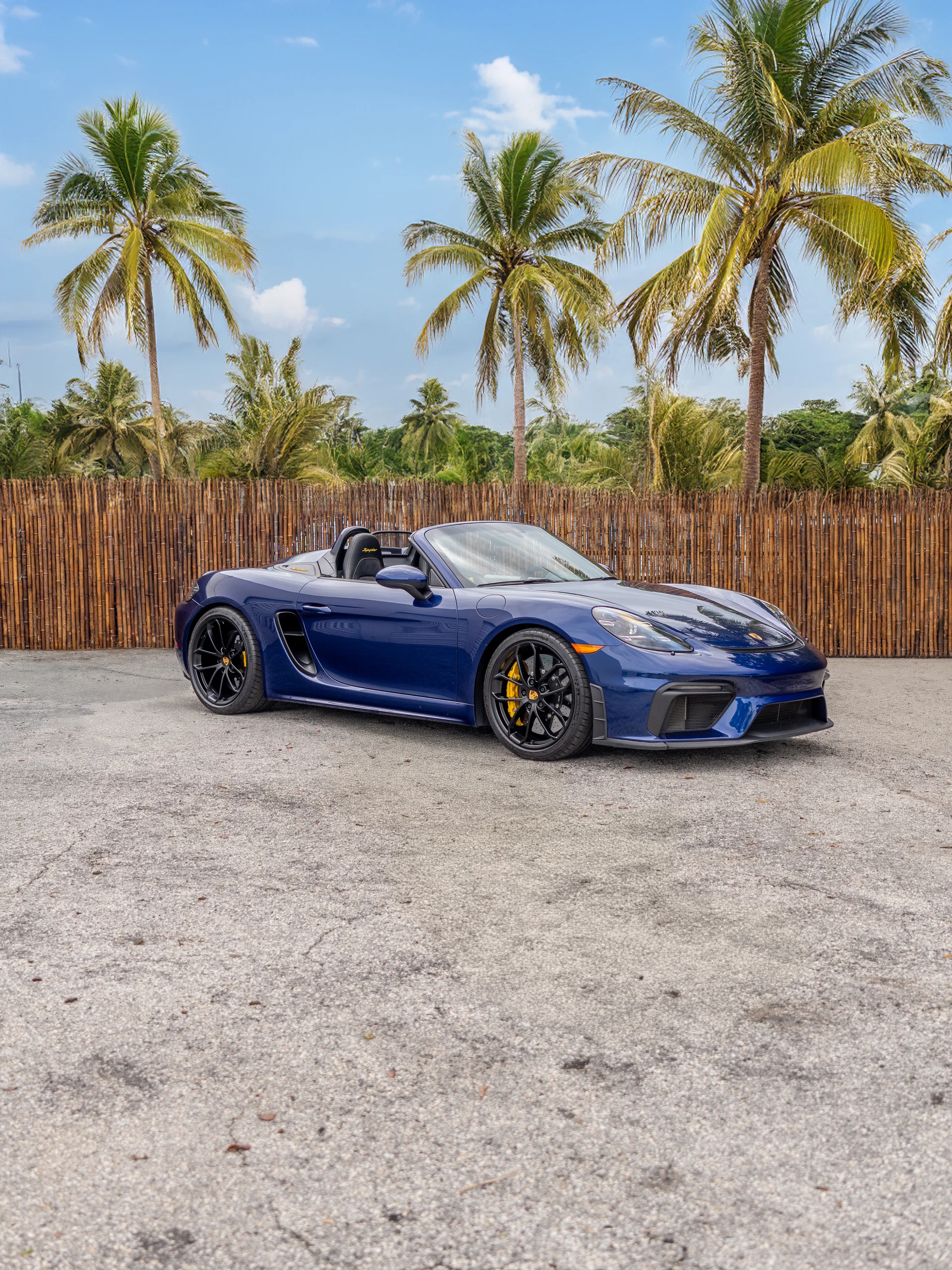 Porsche 718 Spyder rental — exterior front three-quarter view