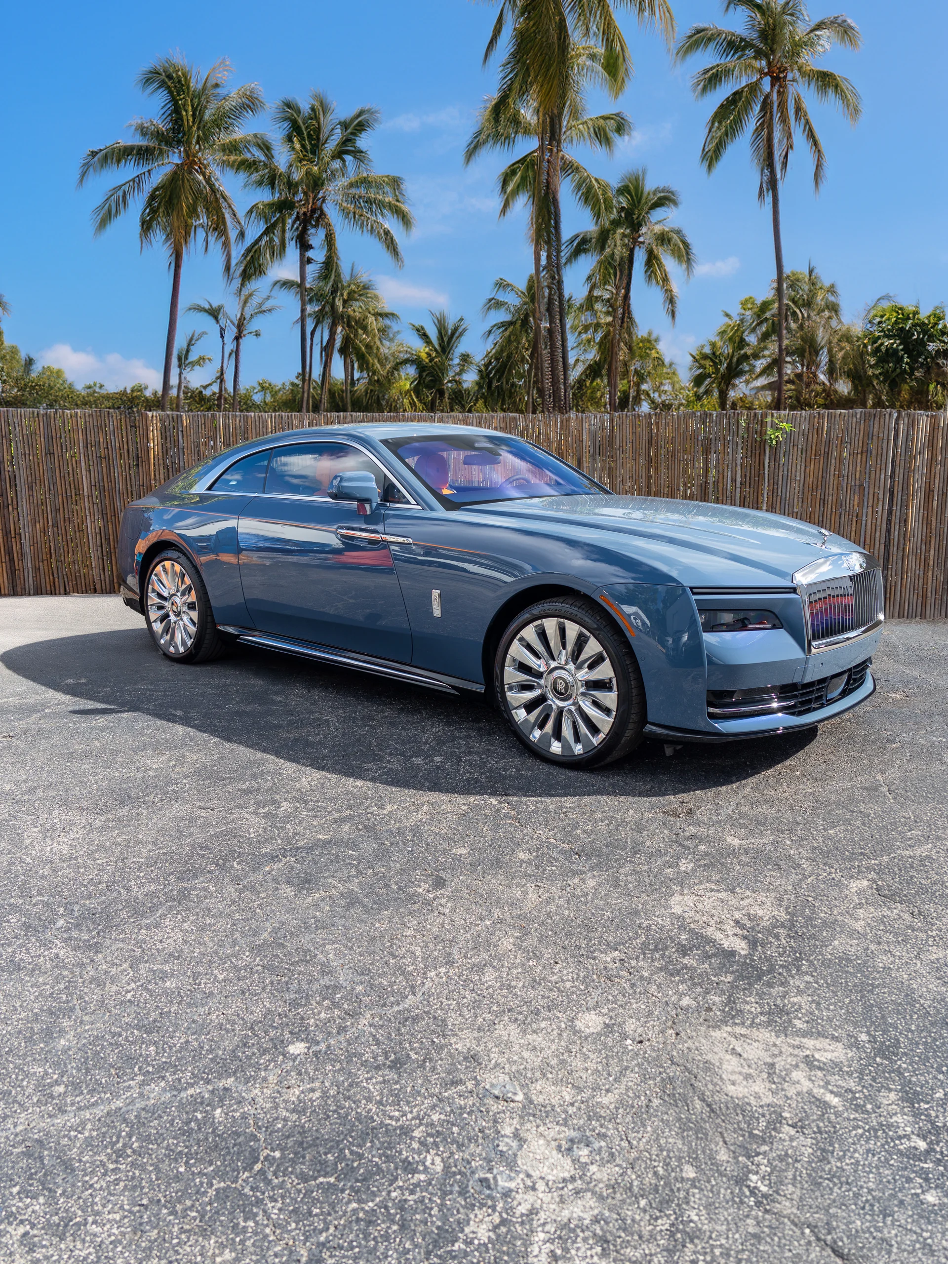 Rolls-Royce Spectre rental — exterior front three-quarter view